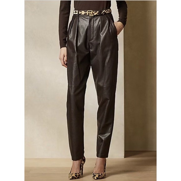 Ralph Lauren Pants - Rogers Lambskin Chocolate Brown Pant Ralph Lauren Collection Size 0. NWOT. $2490